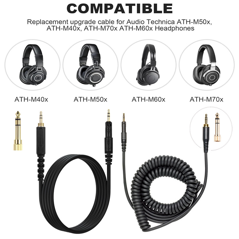 Audio Technica Headphone Ath-M50X - Замена спирального аудиокабеля, совместимого с наушниками