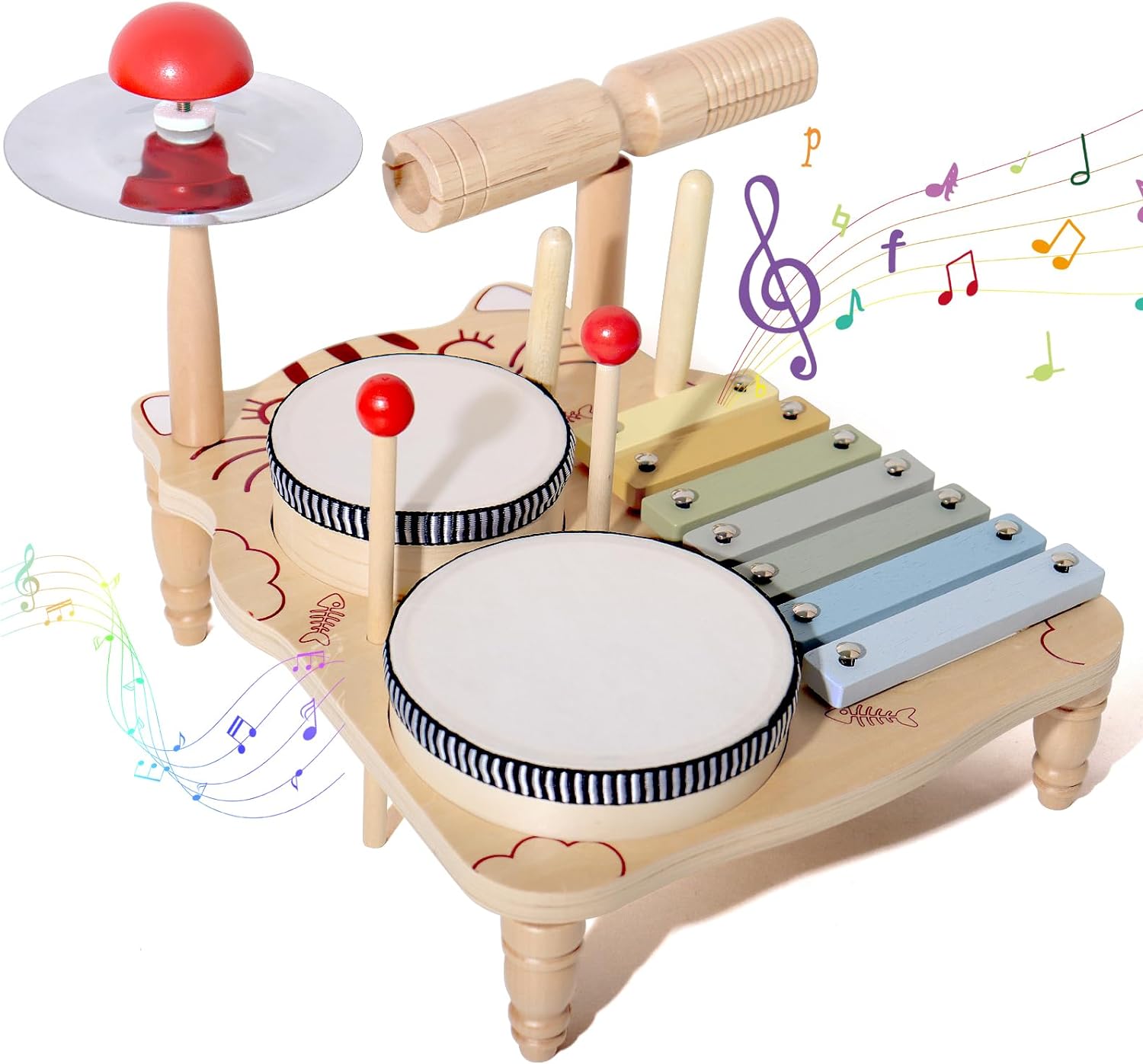 Musical Instrument Harmonium - Деревянный ксилофон, барабанная установка для малышей,