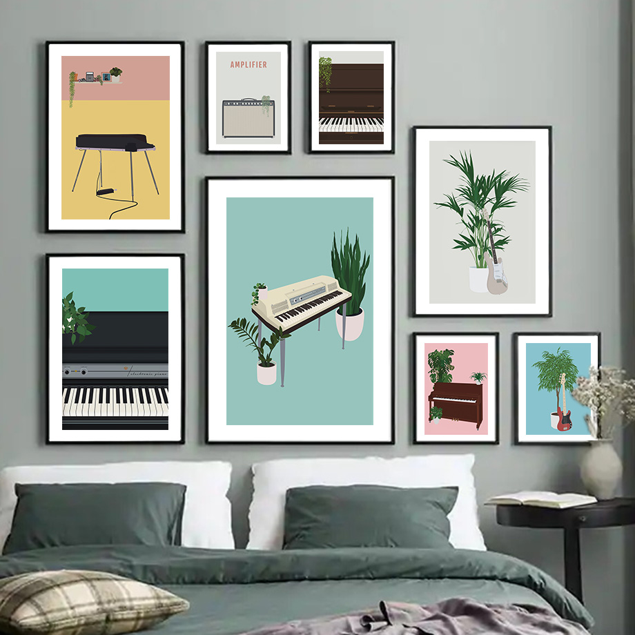 Picture Of Musical Instrument - Иллюстрация музыкальных инструментов, настенный художественный принт,
