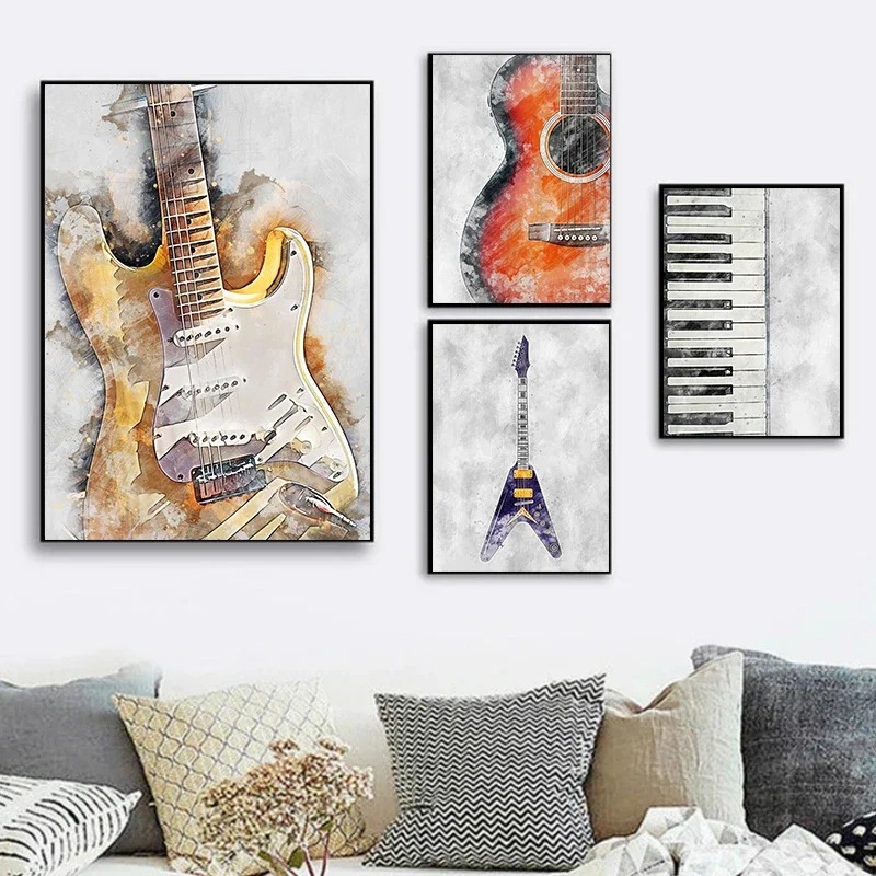 Picture Of Musical Instrument - 1 шт. безрамный художественный постер на