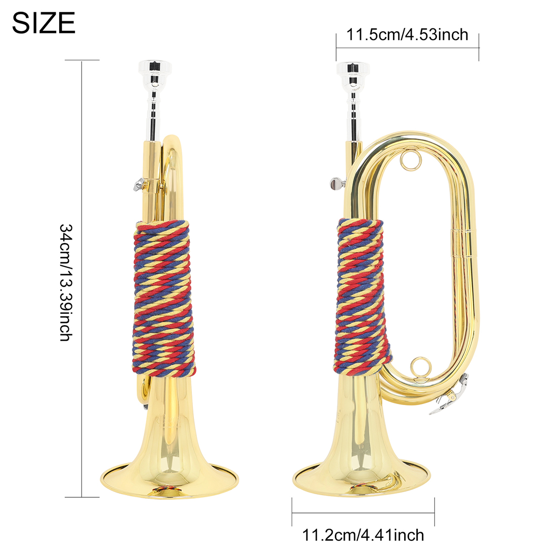 Мини-труба-горн Bb из латуни,  – обзор и цена Musical Instrument Bugle